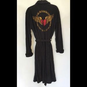 Wrap Up Black Robe with Jeweled Heart with Wings